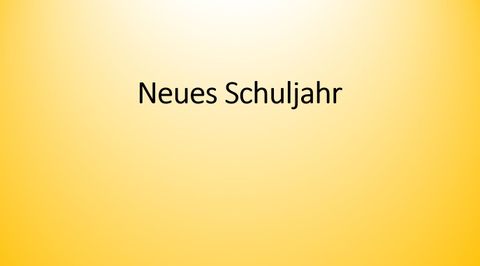 Neues Schuljahr