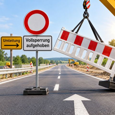 Die Straßensperrung auf der Ortsdurchfahrt von Wiernsheim wird aufgehoben.