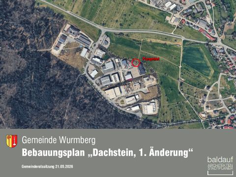 Der Bebauungsplan "Dachstein, 1. Änderung" wurde vom Gemeinderat am 21.05.2026 beschlossen.