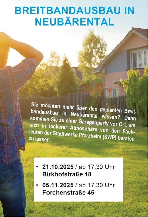 Einladung zur Garagenparty - Infoveranstaltung zum Breitbandausbau in Neubärental